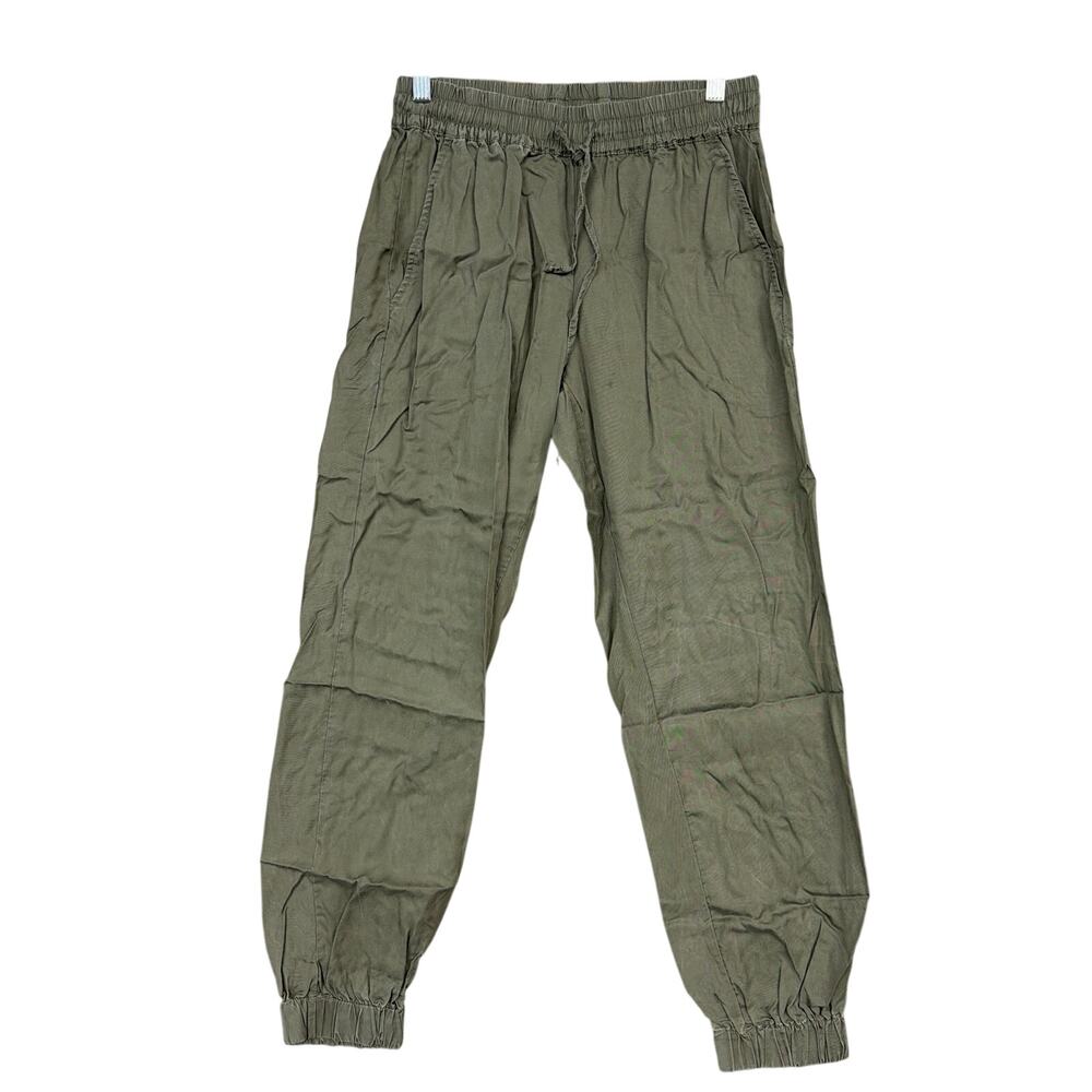 Magaschoni Womens Pants Green 100% Tencel Pull On Drawstring Joggers XS